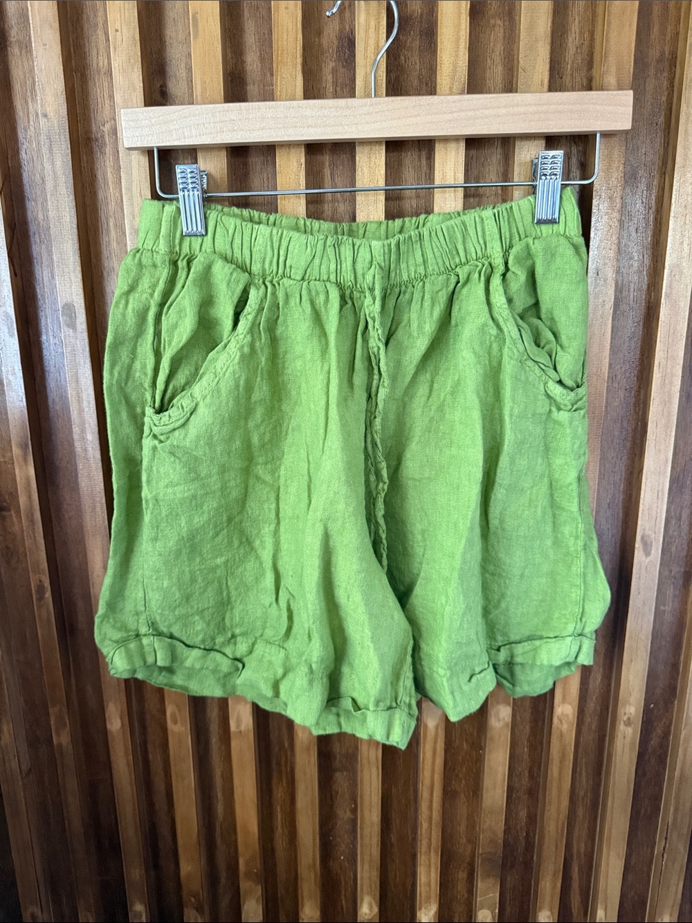Puro Lino 100% Linen Chino Loose Short. Size S